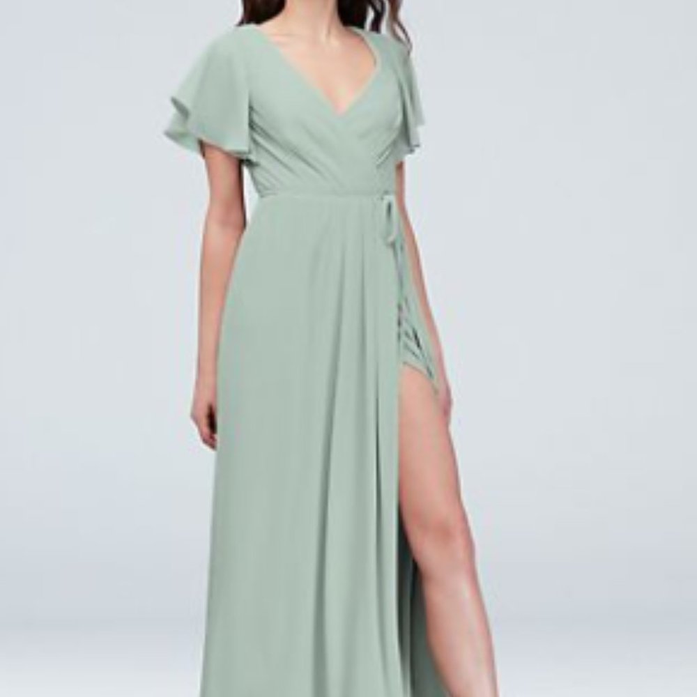 David's Bridal Dusty Sage bridesmaids dress NWT